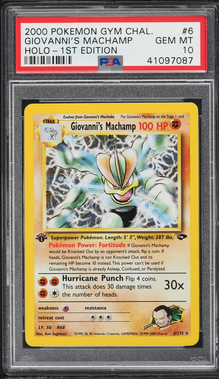 2000 Pokemon Gym Challenge 1st Edition Holo Giovanni's Machamp #6 PSA 10 GEM