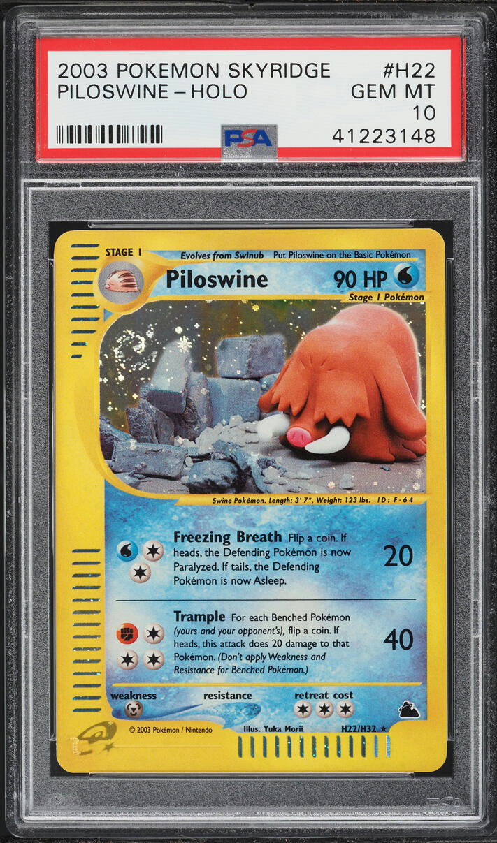 2003 Pokemon Skyridge Holo Piloswine #H22 PSA 10 GEM MINT