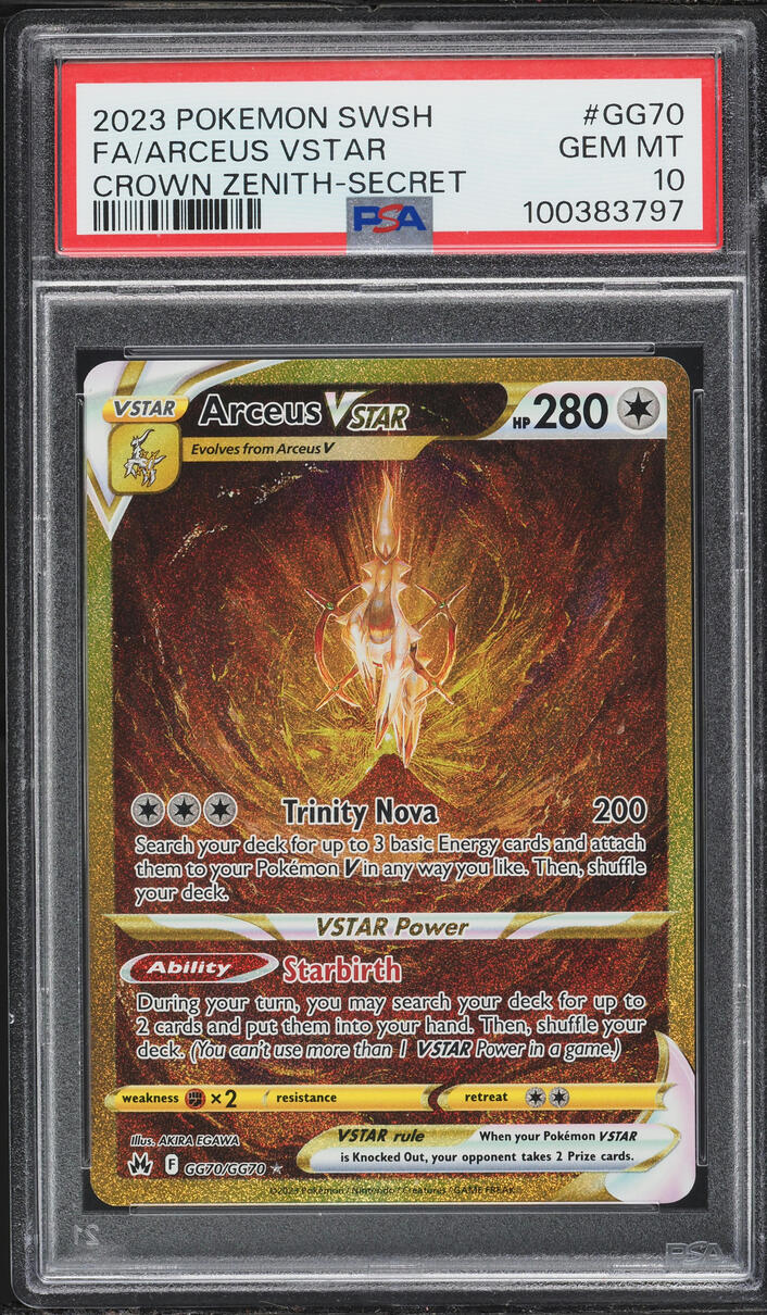 2023 Pokemon Sword & Shield Crown Zenith Gold Rare Arceus VSTAR #GG70 PSA 10 GEM MINT