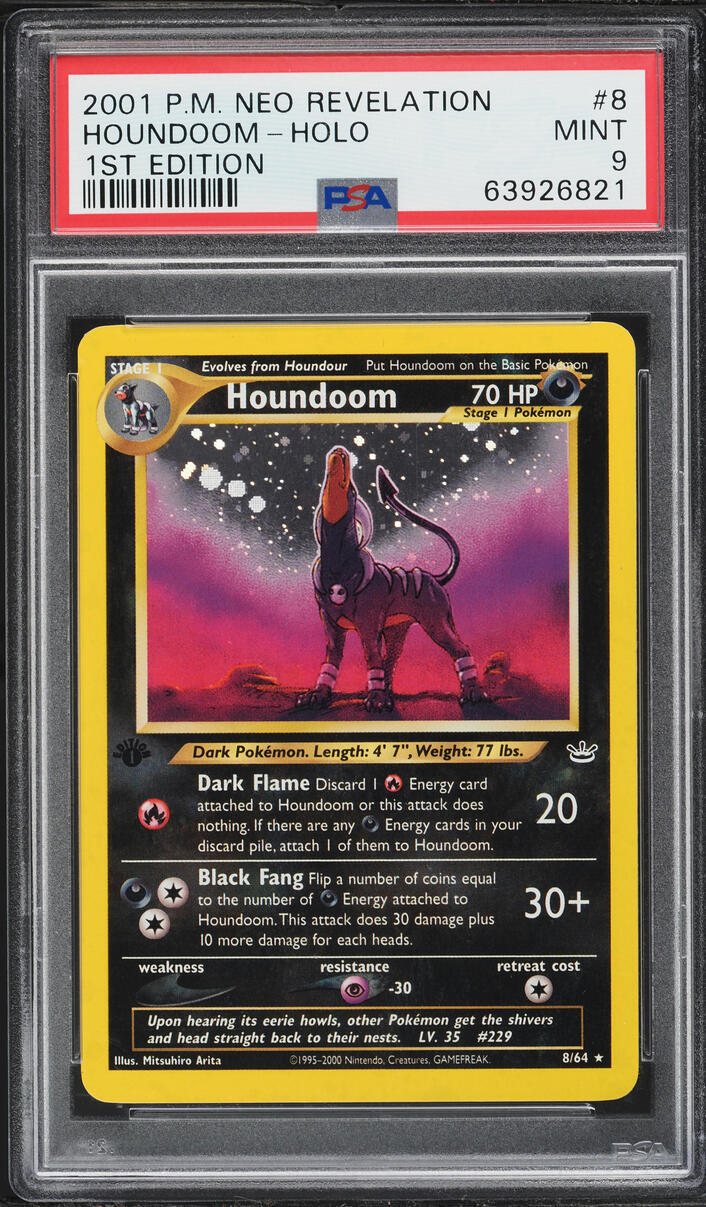 2001 Pokemon Neo Revelation 1st Edition Holo Houndoom #8 PSA 9 MINT