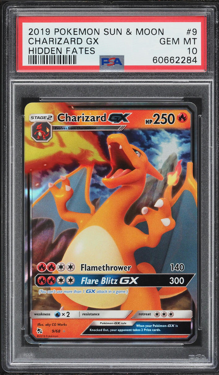 2019 Pokemon Sun & Moon Hidden Fates Holo Charizard GX #9 PSA 10 GEM MINT