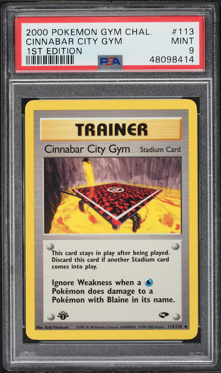 2000 Pokemon Gym Challenge 1st Edition Cinnabar City Gym #113 PSA 9 MINT