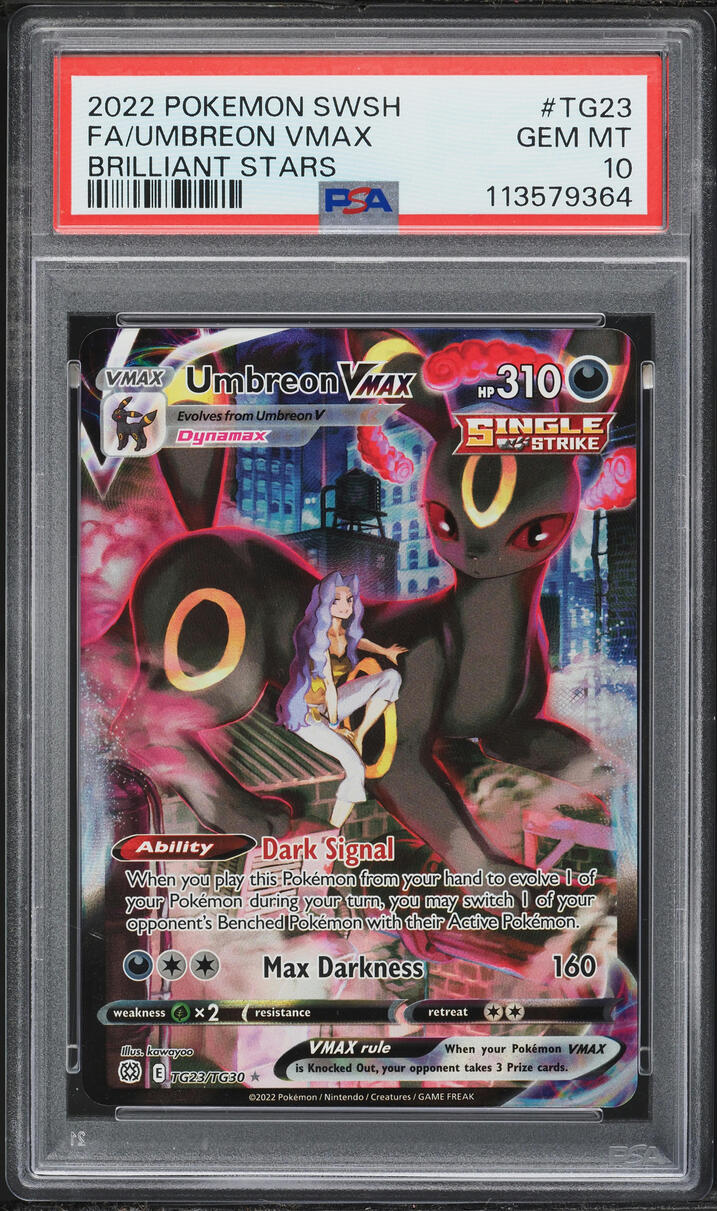 2022 Pokemon SWSH Brilliant Stars Full Art Umbreon VMAX #TG23 PSA 10 GEM MINT