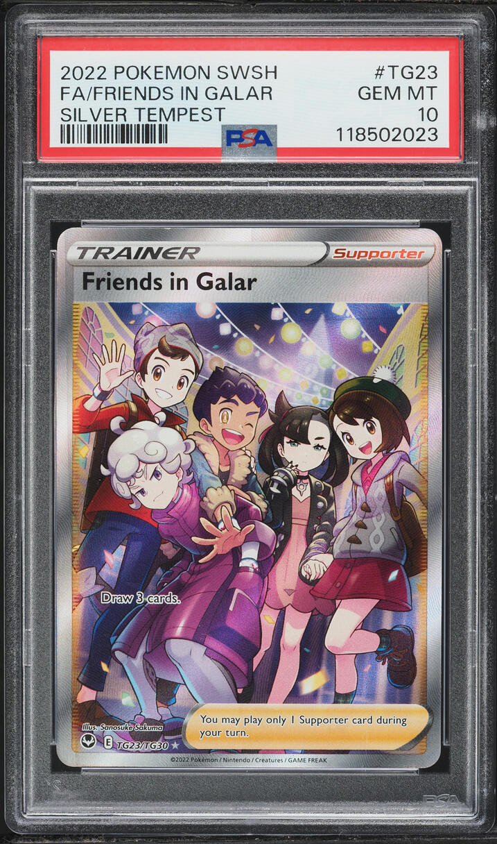 2022 Pokemon SWSH Silver Tempest Full Art Friends In Galar #TG23 PSA 10 GEM MINT