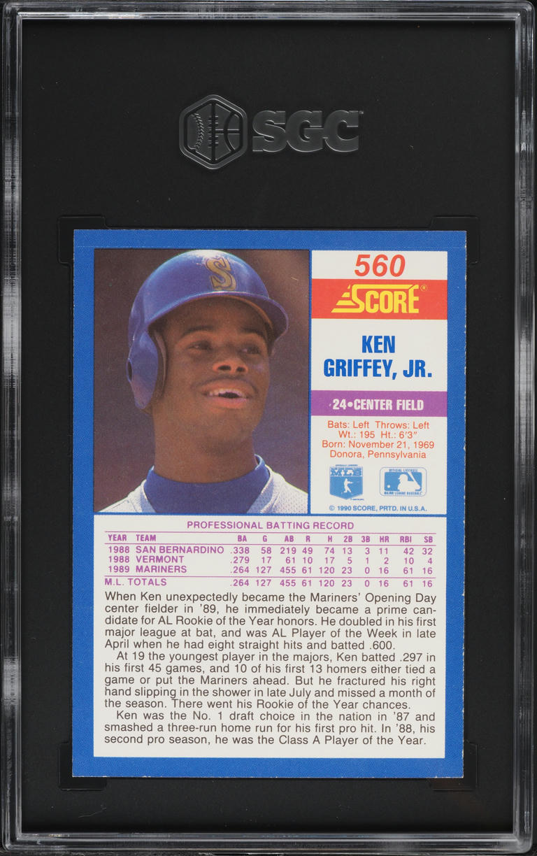1990 Score Ken Griffey Jr. #560 SGC 8 NM-MT
