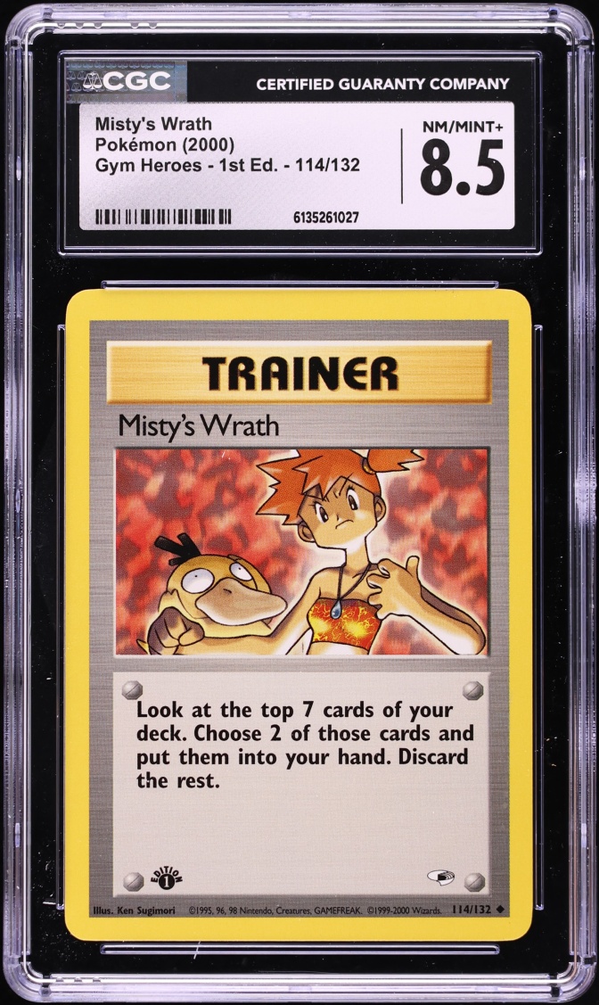 2000 Pokemon Gym Heroes 1st Edition Misty's Wrath #114 CGC 8.6 NM-MT+