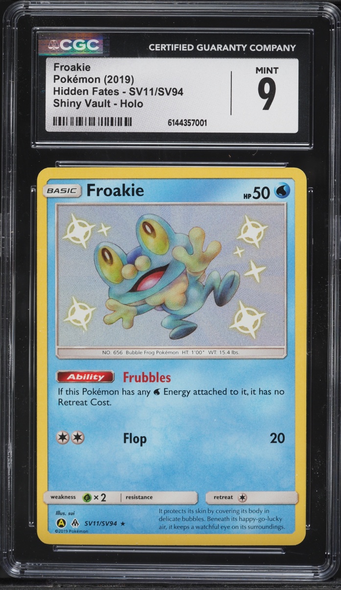 2019 Pokemon Sun & Moon Hidden Fates Shiny Froakie #SV11 CGC 9 MINT