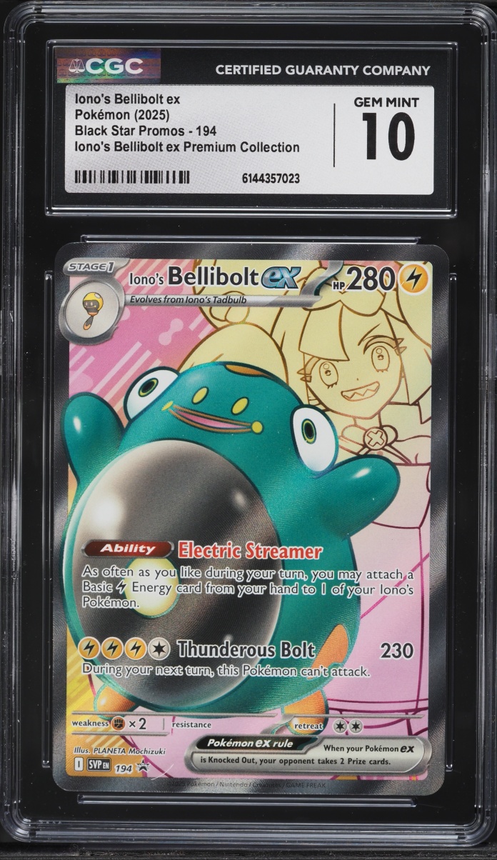 2025 Pokemon SV Promo Premium Collection Full Art Iono's Bellibolt EX #194 CGC 10 GEM MINT