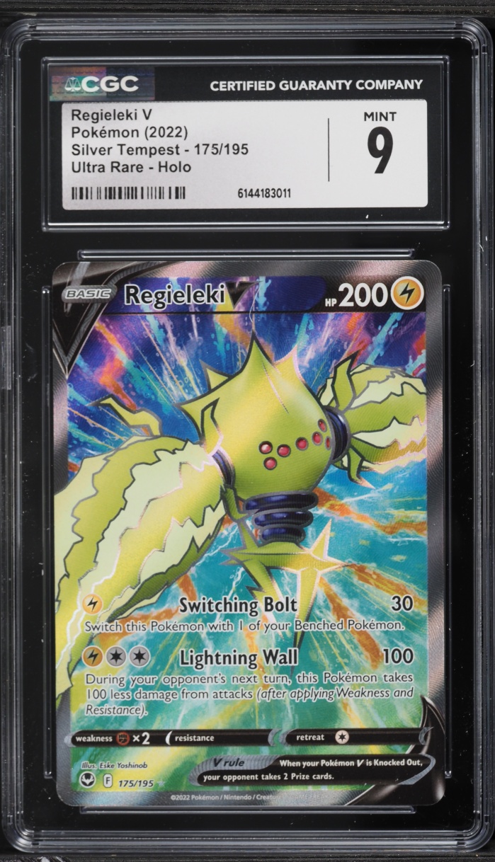 2022 Pokemon Sword & Shield Silver Tempest Full Art Regieleki V #175 CGC 9 MINT