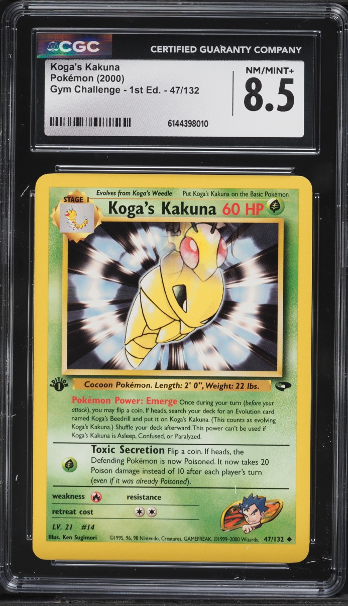 2000 Pokemon Gym Challenge 1st Edition Koga's Kakuna #47 CGC 8.5 NM-MT+
