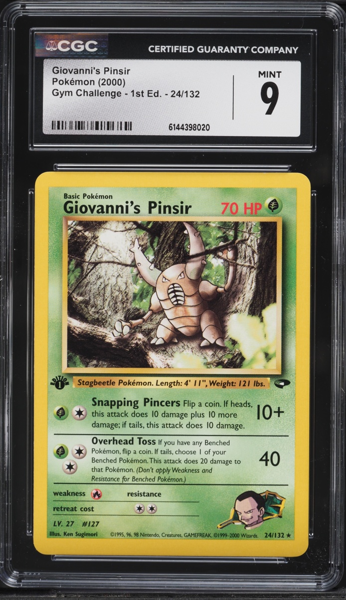 2000 Pokemon Gym Challenge 1st Edition Giovanni's Pinsir #24 CGC 9 MINT