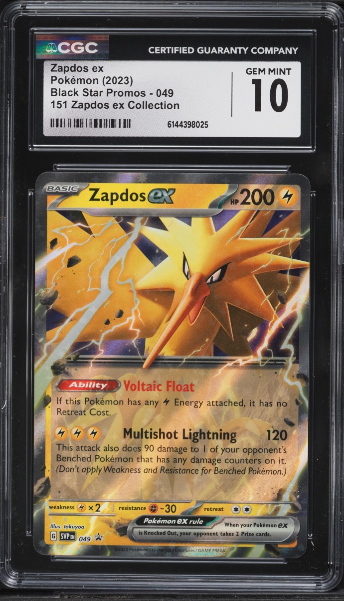 2023 Pokemon Scarlet & Violet Promo 151 Collection Holo Zapdos ex #49 CGC 10 GEM MINT
