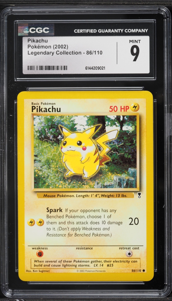 2002 Pokemon Legendary Collection Pikachu #86 CGC 9 MINT