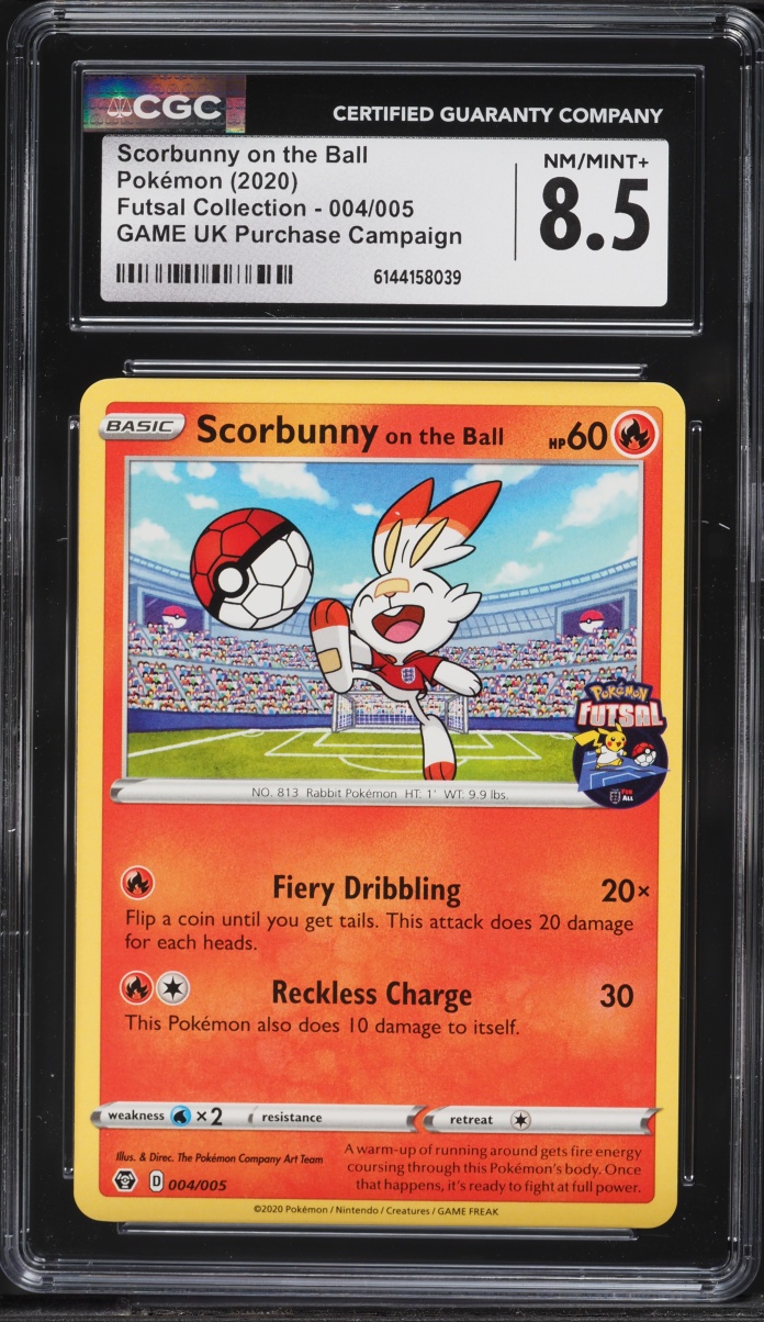2020 Pokemon Sword & Shield Futsal Collection Game UK Purchase Scorbunny On The Ball #4 CGC 8.5