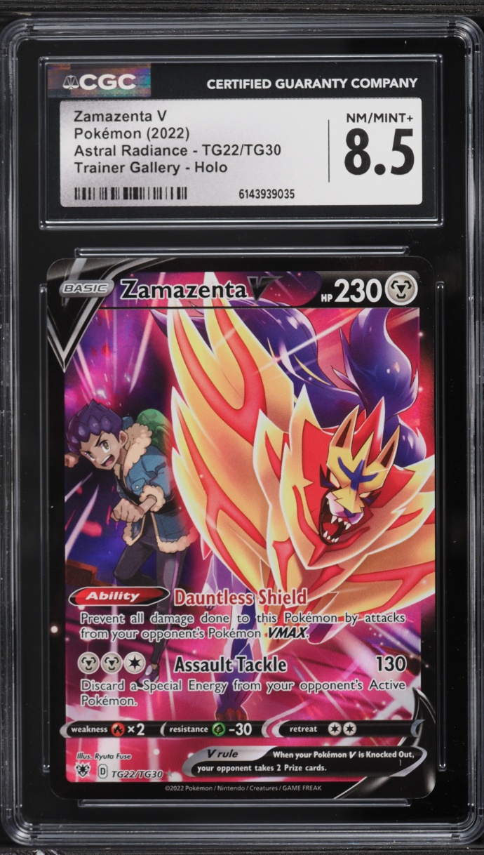 2022 Pokemon Sword & Shield Astral Radiance CHR Zamazenta V #TG22 CGC 8.5 NM-MT+