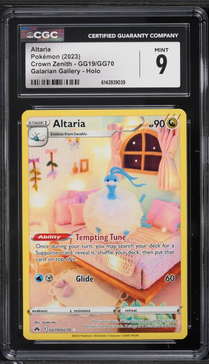 2023 Pokemon Sword & Shield Crown Zenith Alt Art Altaria #GG19 CGC 9 MINT