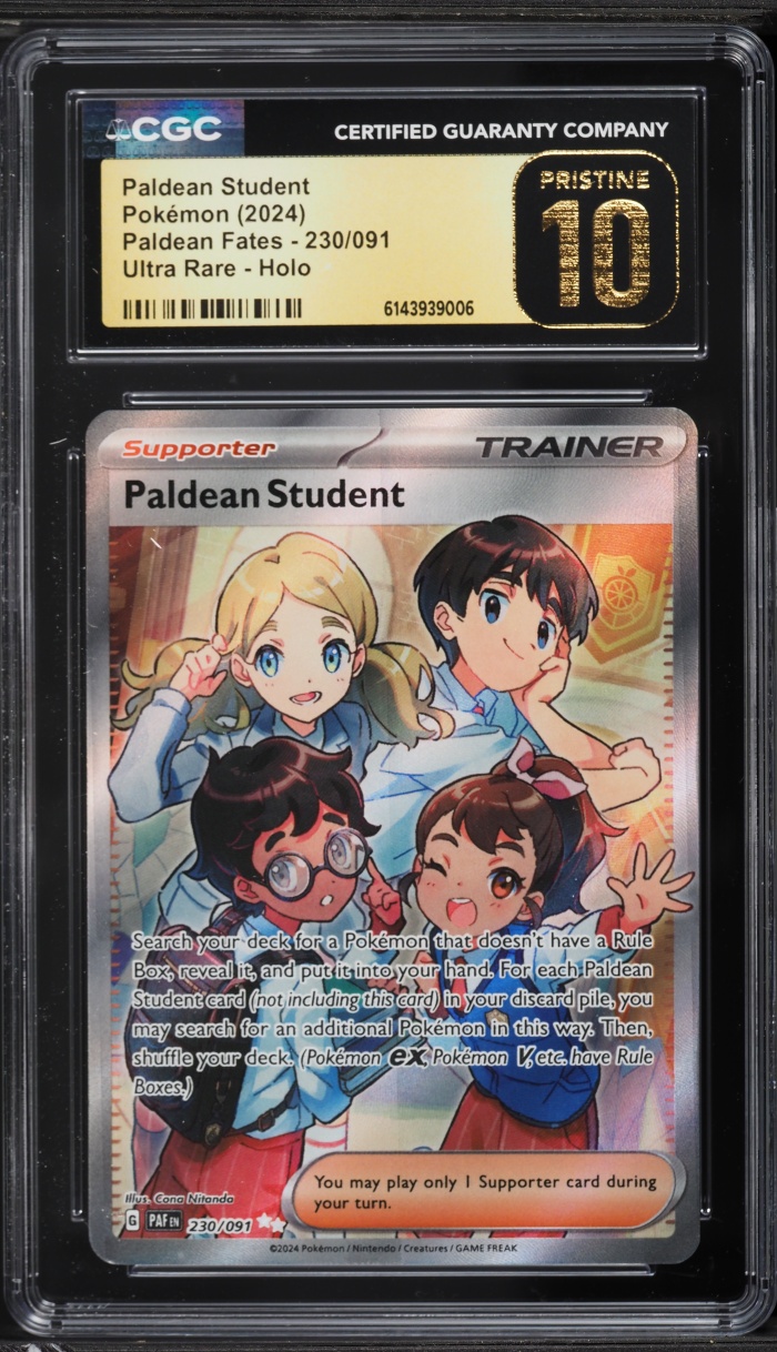 2024 Pokemon Scarlet & Violet Paldean Fates Full Art Paldean Student #230 CGC 10 PRISTINE