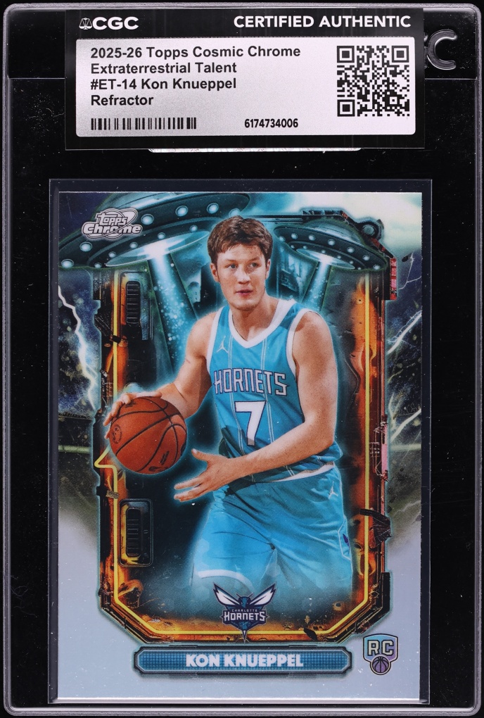2025 Topps Chrome Cosmic Extraterrestrial Talent Refractor Kon Knueppel ROOKIE #ET-14 CGC AUTH