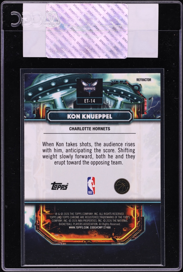 2025 Topps Chrome Cosmic Extraterrestrial Talent Refractor Kon Knueppel ROOKIE #ET-14 CGC AUTH