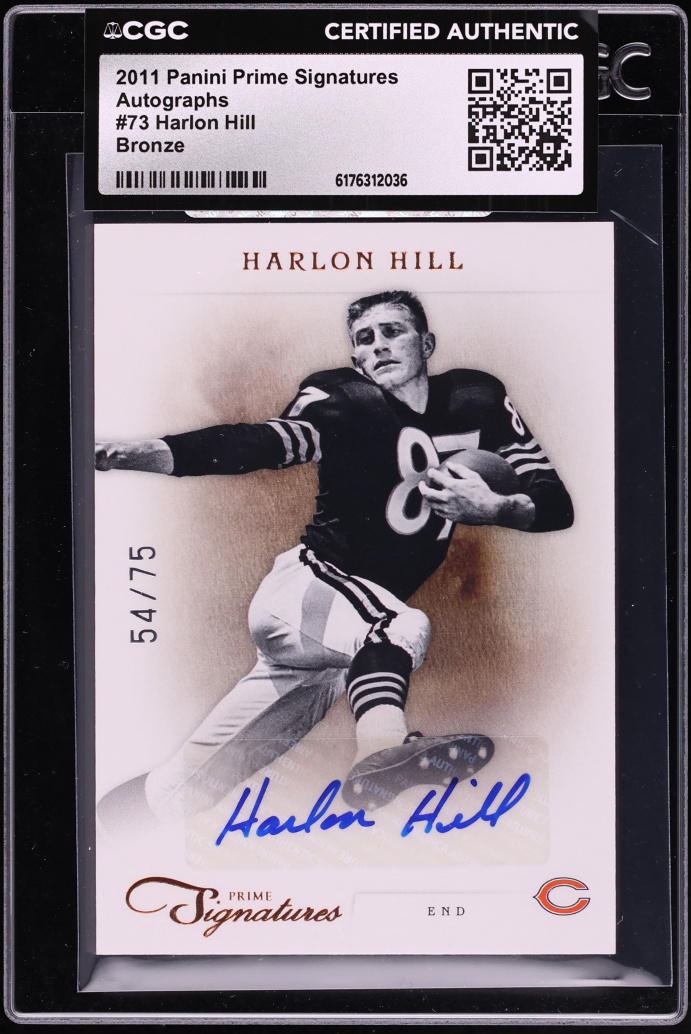 2011 Panini Prime Signatures Bronze Harlon Hill AUTO /75 #73 CGC AUTH