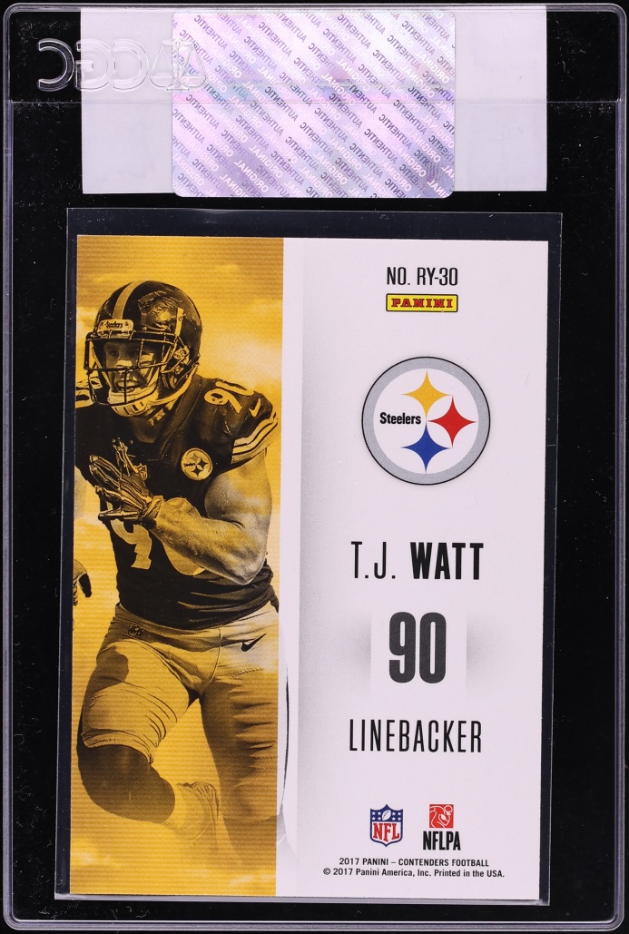 2017 Panini Contenders Of The Year Platinum T.J. Watt ROOKIE /25 #RY-30 CGC AUTH