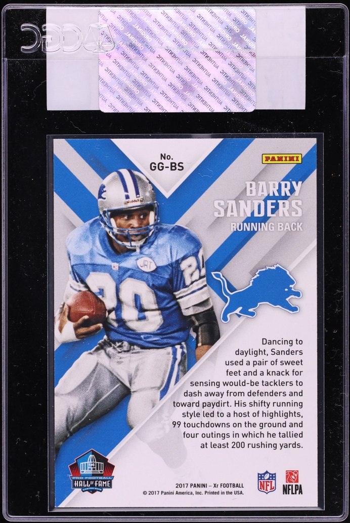 2017 Panini XR Gilded Greats Orange Barry Sanders /25 #GG-BS CGC AUTH