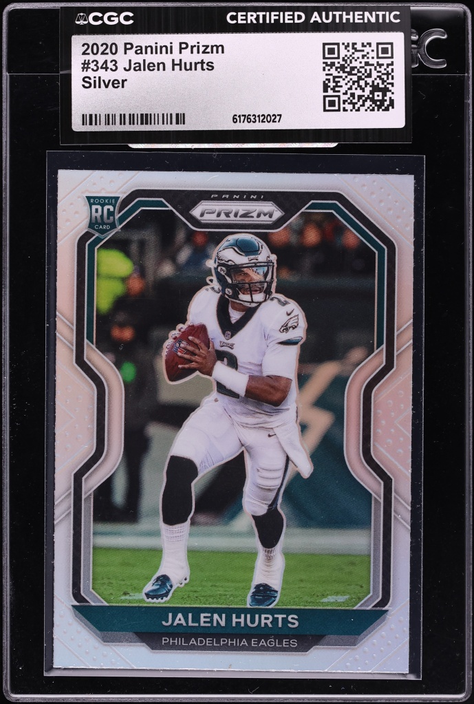 2020 Panini Prizm Silver Jalen Hurts ROOKIE #343 CGC AUTH