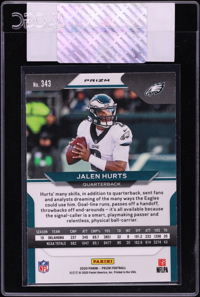 2020 Panini Prizm Silver Jalen Hurts ROOKIE #343 CGC AUTH
