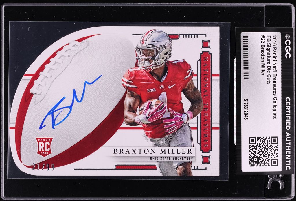 2016 National Treasures Collegiate Die-Cut Braxton Miller ROOKIE AUTO /99 #22 CGC AUTH