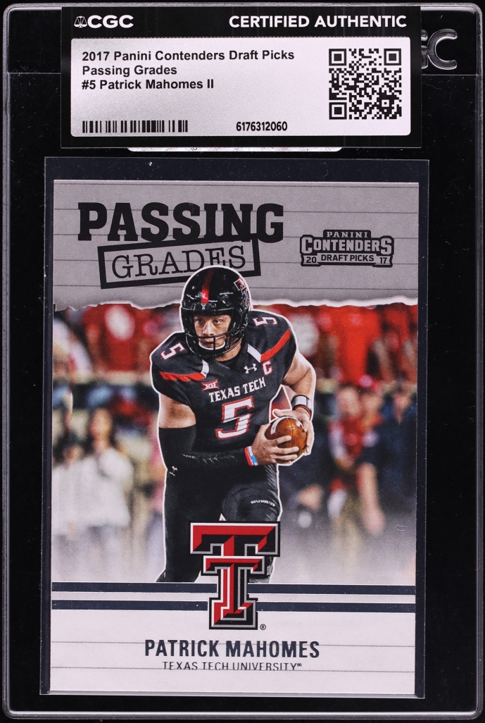 2017 Panini Contenders Draft Passing Grades Patrick Mahomes II ROOKIE #5 CGC AUTH