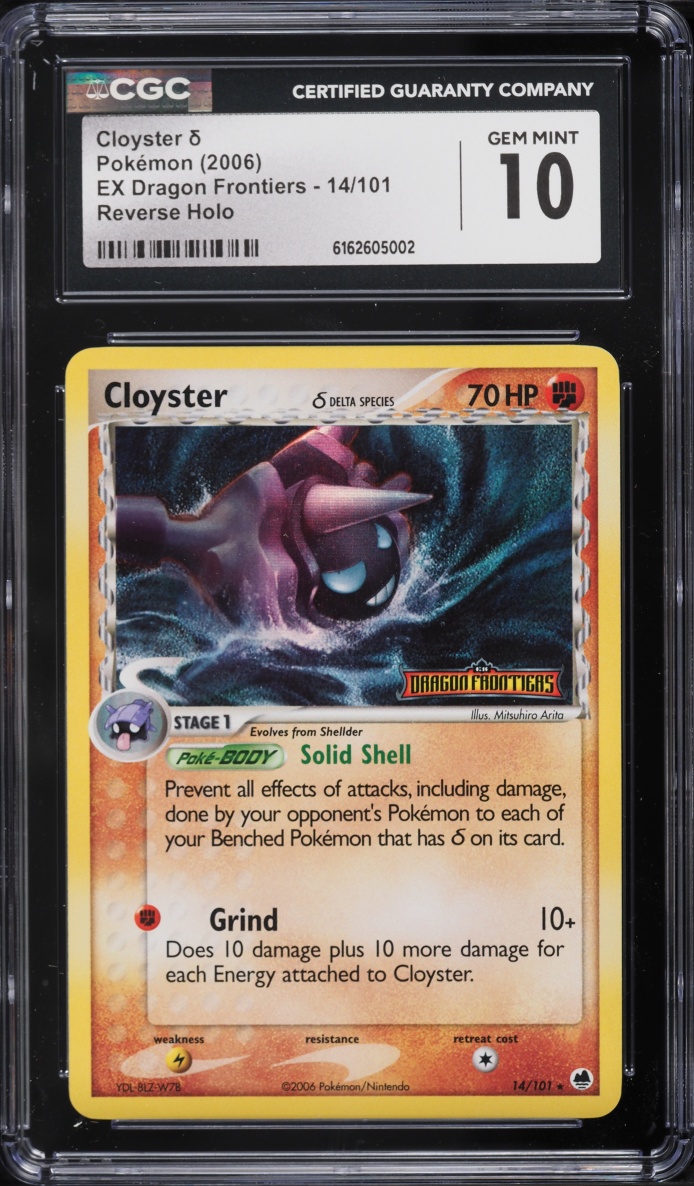 2006 Pokemon EX Dragon Frontiers Reverse Holo Cloyster #14 CGC 10 GEM MINT