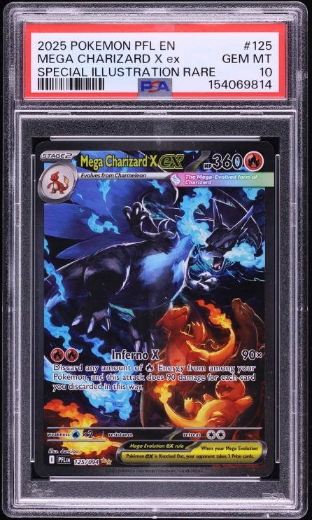 2025 Pokemon Mega Evolution Phantasmal Flames SIR Mega Charizard X ex #125 PSA 10 GEM MINT
