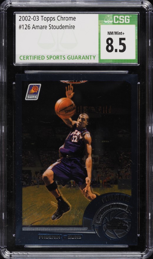 2002 Topps Chrome Amare Stoudemire ROOKIE #126 CSG 8.5 NM-MT+