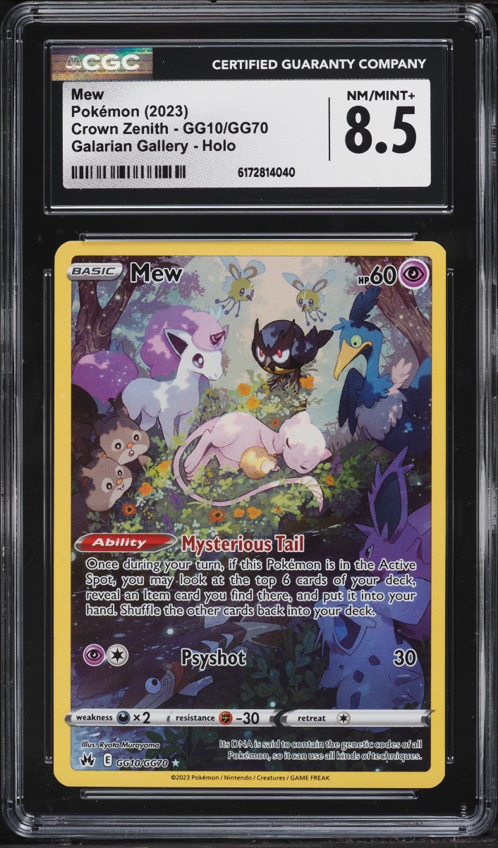 2023 Pokemon Sword & Shield Crown Zenith Galarian Gallery Full Art Mew #GG10 CGC 8.5 NM-MT+