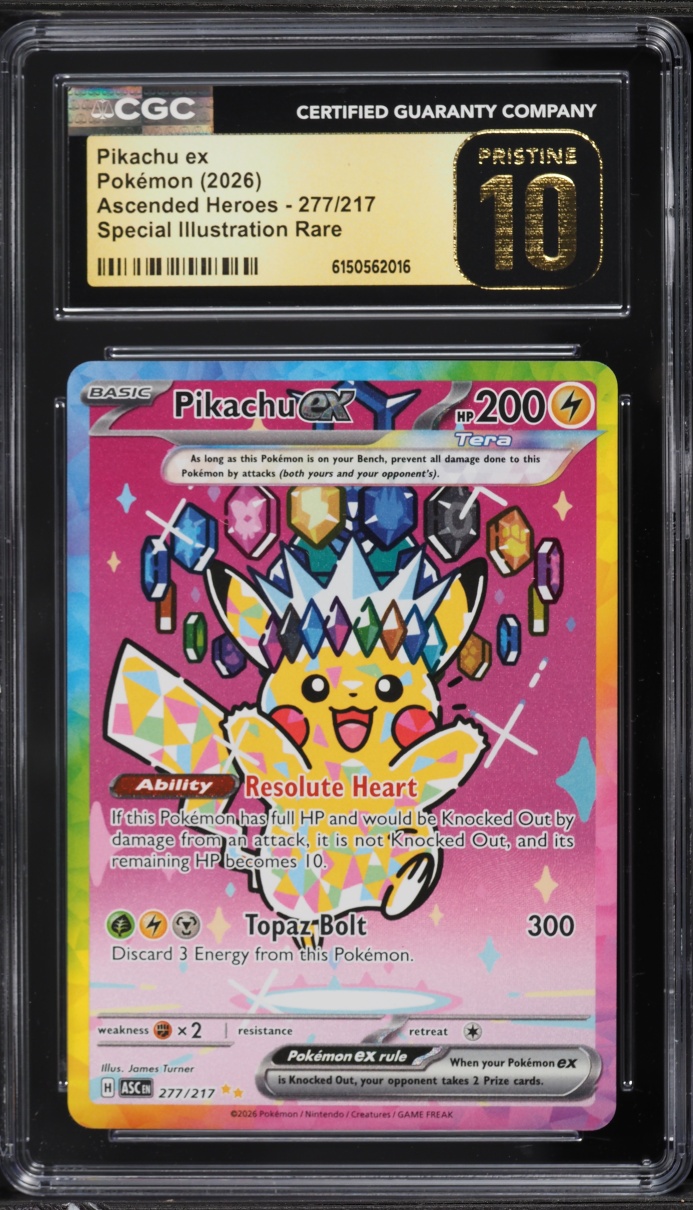 2026 Pokemon Mega Evolution Ascended Heroes SIR Pikachu ex #277 CGC 10 PRISTINE