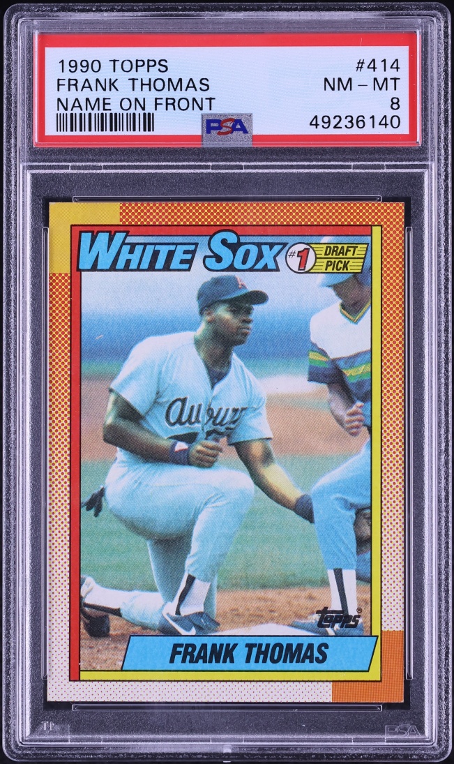 1990 Topps Name On Front Frank Thomas ROOKIE #414 PSA 8 NM-MT