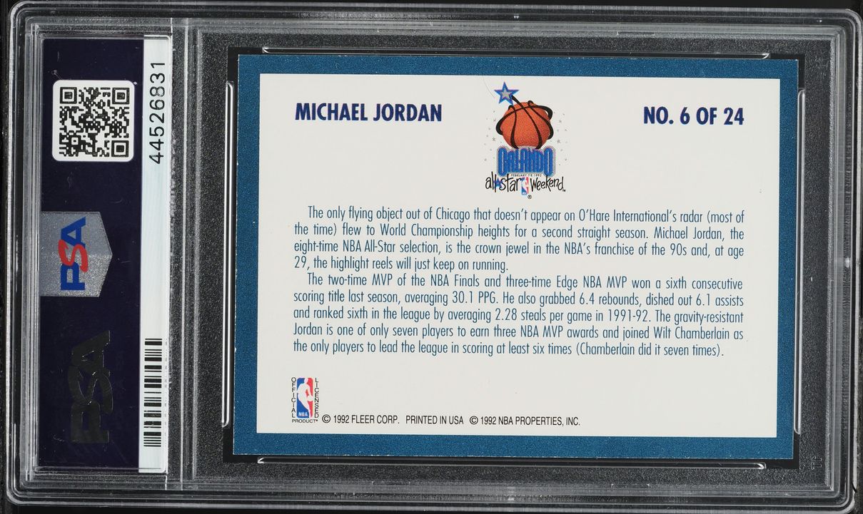 1992 Fleer All-Stars Michael Jordan #6 PSA 9 MINT