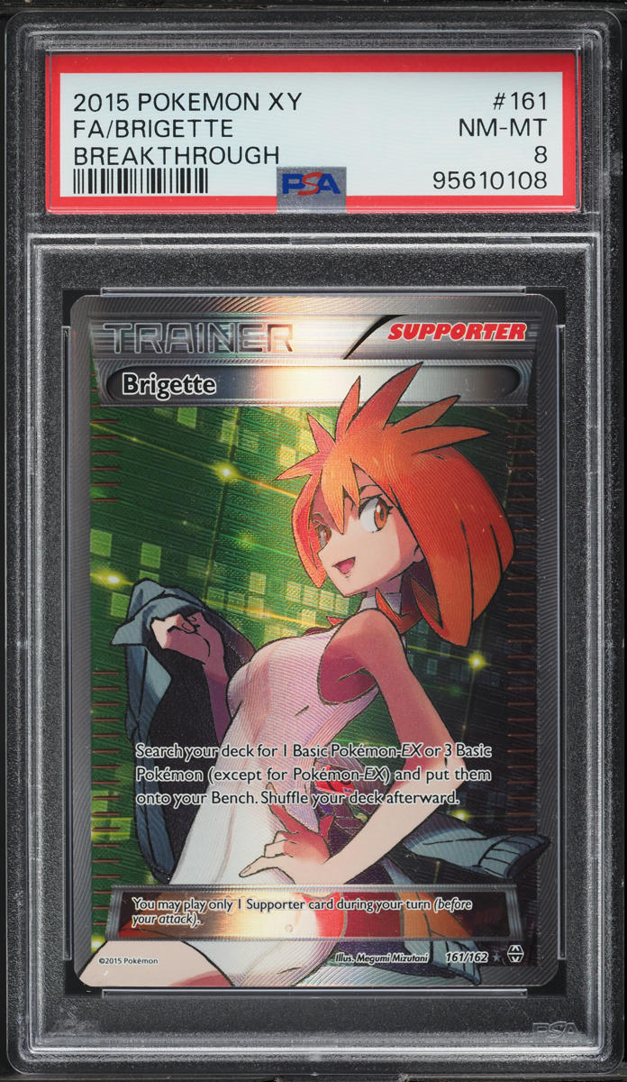 2015 Pokemon XY BREAKthrough Full Art Brigette #161 PSA 8 NM-MT