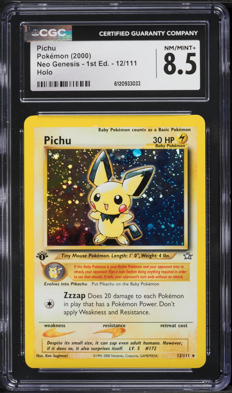 2001 Pokemon Japanese Expedition 1st Ed. Pichu Atsuko Nishida AUTO