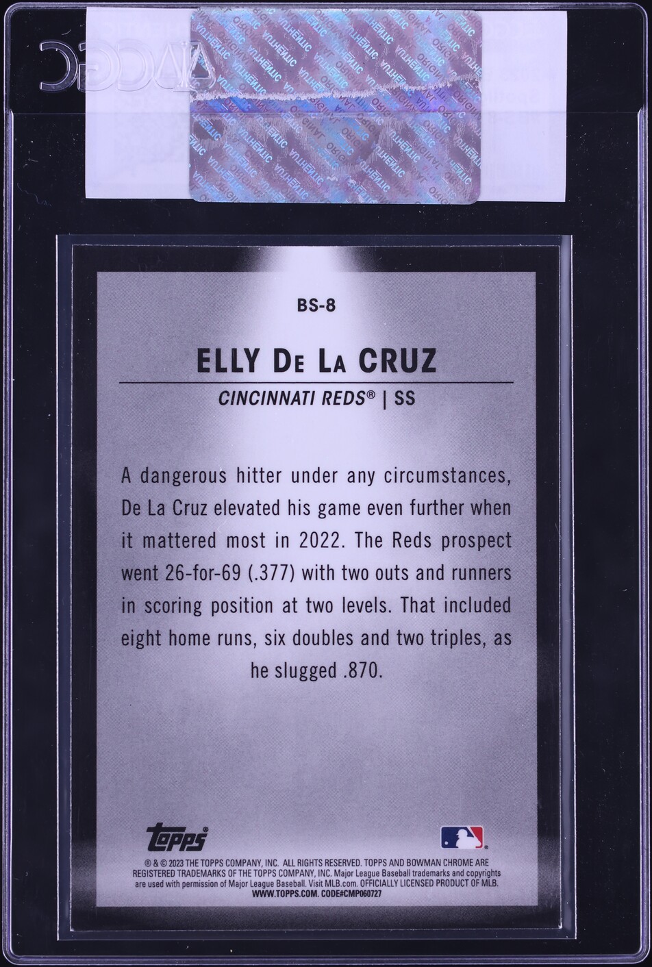 2023 Bowman Chrome Spotlights Elly De La Cruz PROSPECT #BS-8 CGC AUTH