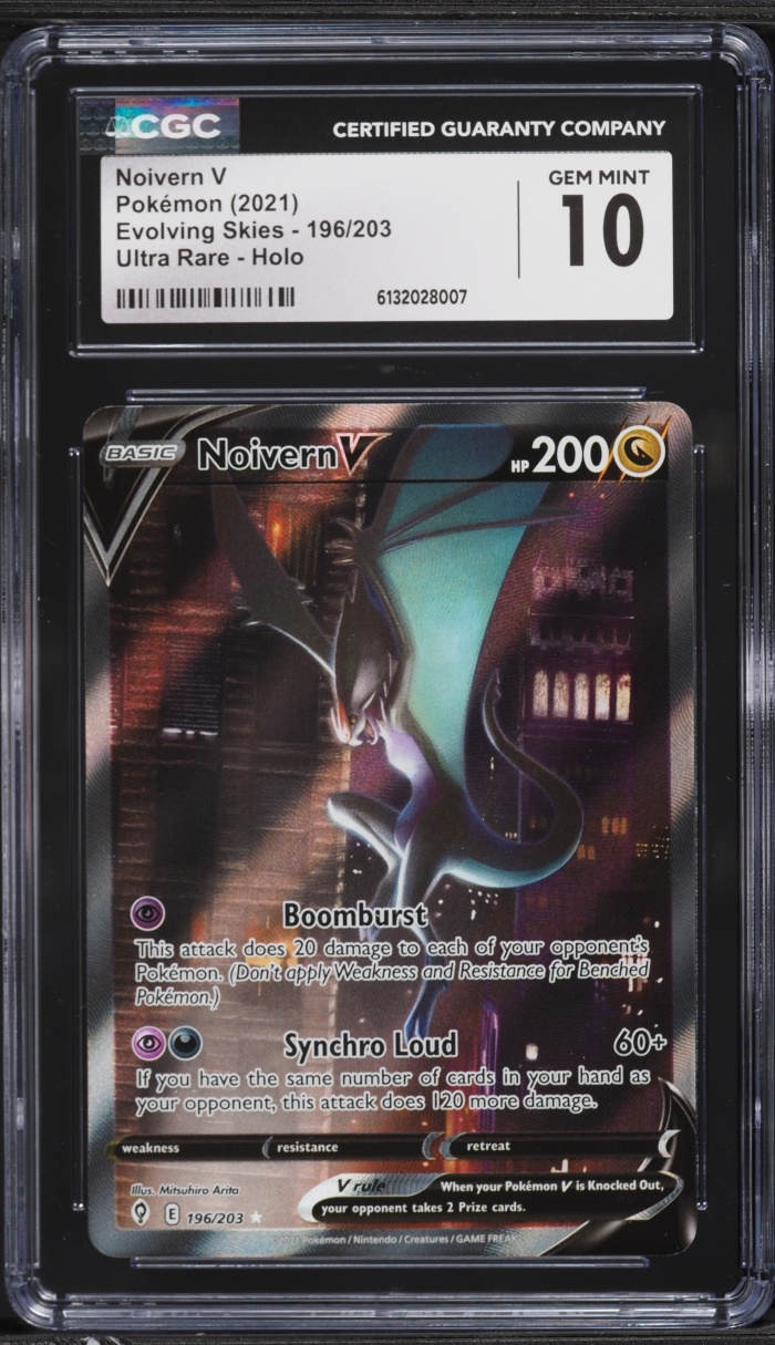 2021 Pokemon Sword & Shield Evolving Skies Alt Art Noivern V #196 CGC 10 GEM MINT