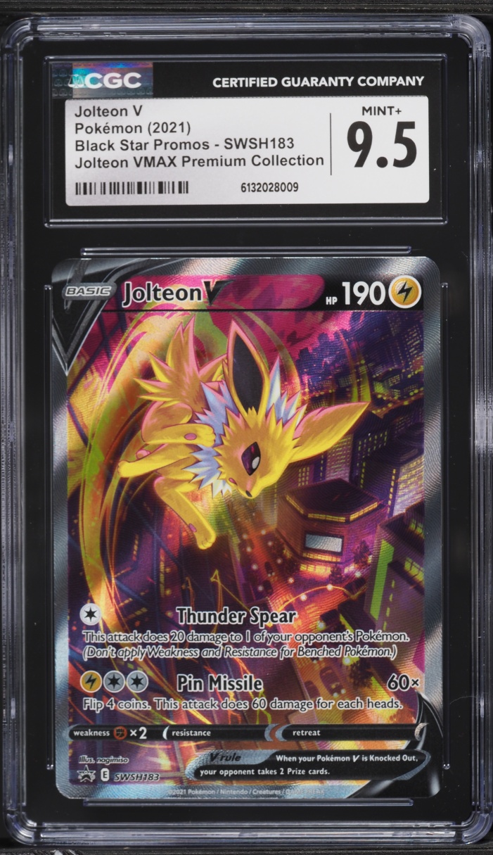 2021 Pokemon Sword & Shield Promo Premium Collection Alt Art Jolteon V #SWSH183 CGC 9.5 MINT+