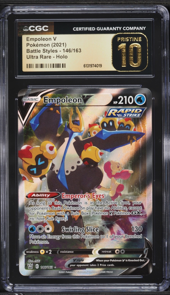 2021 Pokemon Sword & Shield Battle Styles Full Art Empoleon V #146 CGC 10 PRISTINE