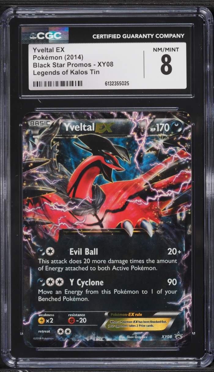 2014 Pokemon XY Black Star Promo Legends Of Kalos Tin Holo Yveltal EX #XY08 CGC 8 NM-MT