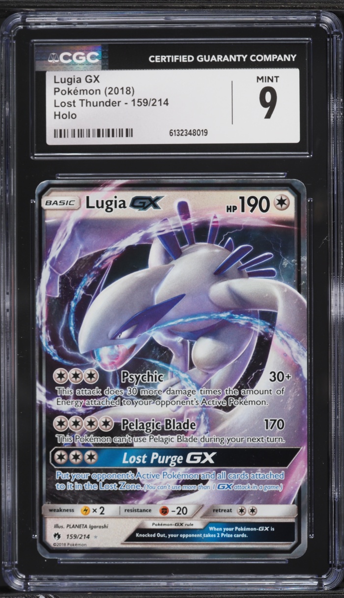 2018 Pokemon Sun & Moon Lost Thunder Holo Lugia GX #159 CGC 9 MINT