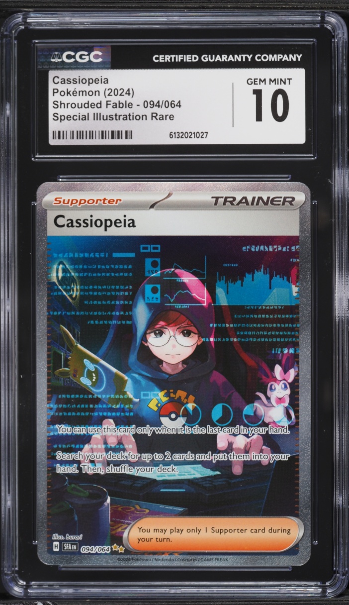 2024 Pokemon Scarlet & Violet Shrouded Fable SIR Cassiopeia #94 CGC 10 GEM MINT