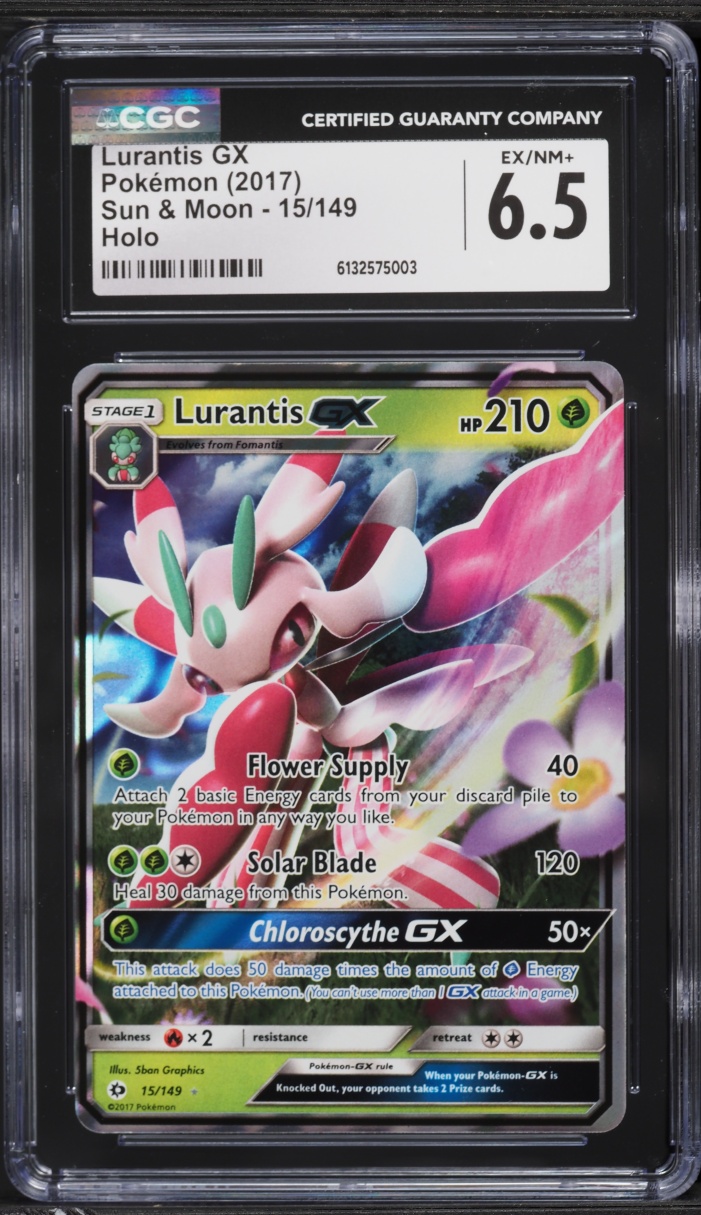 2017 Pokemon Sun & Moon Holo Lurantis GX #15 CGC 6.5 EXMT+