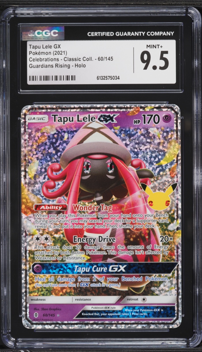 2021 Pokemon Sword & Shield Celebrations Classic Collection Holo Tapu Lele GX #60 CGC 9.5 MINT+