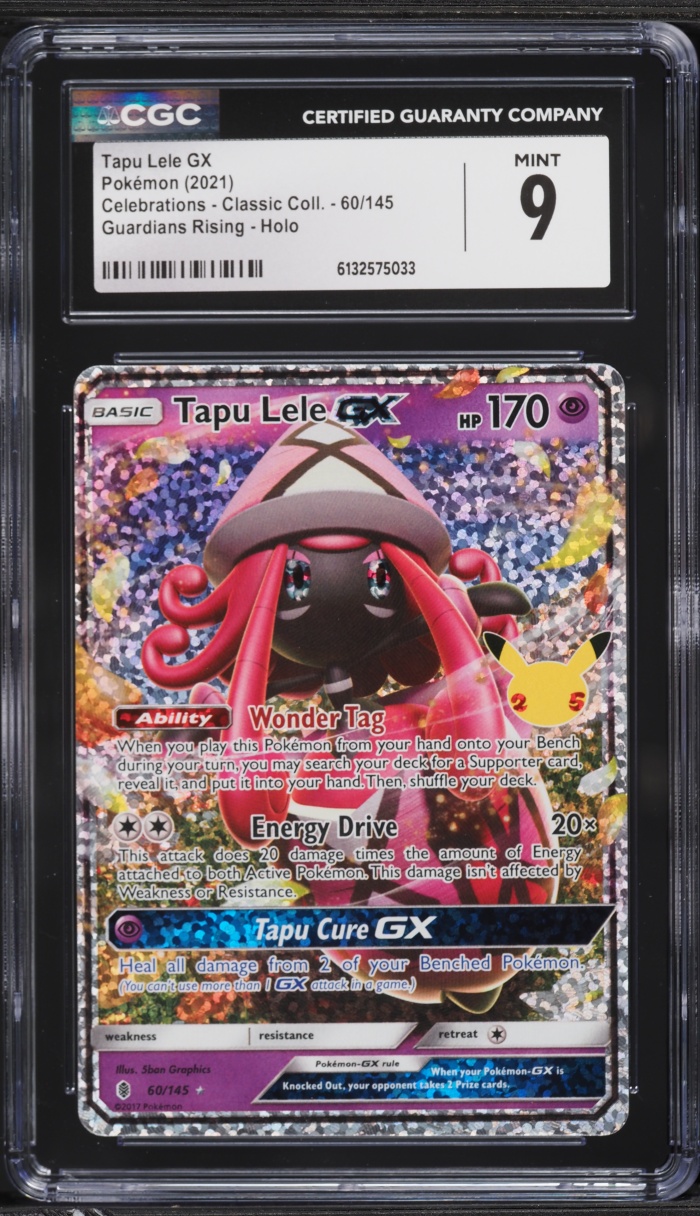 2021 Pokemon Sword & Shield Celebrations Classic Collection Holo Tapu Lele GX #60 CGC 9 MINT