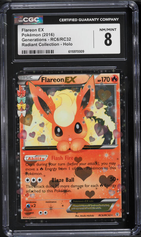 2016 Pokemon XY Generations Radiant Collection Flareon EX #RC6 PSA